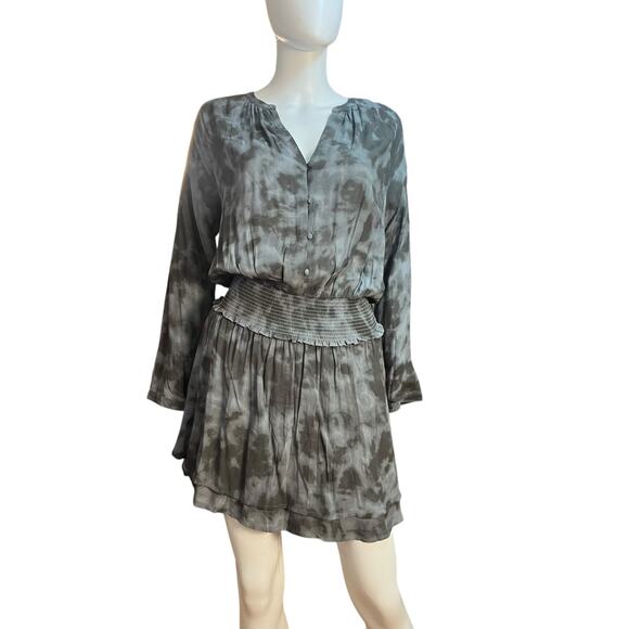 NWT Rails Jasmine Slate Grey Tie Dye Blouson Mini Dress Size S - Picture 2 of 5